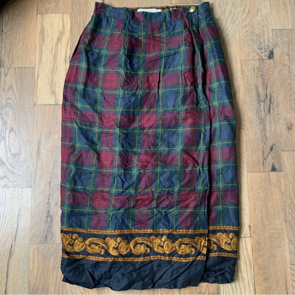 Vintage JH Collectibles Woman’s Red Midi Wrap Skirt Size 10